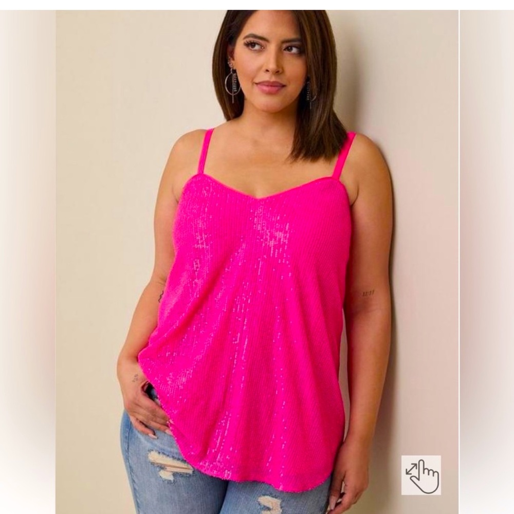 COPY - Hot pink Torrid sequin swing tank. NWT 3